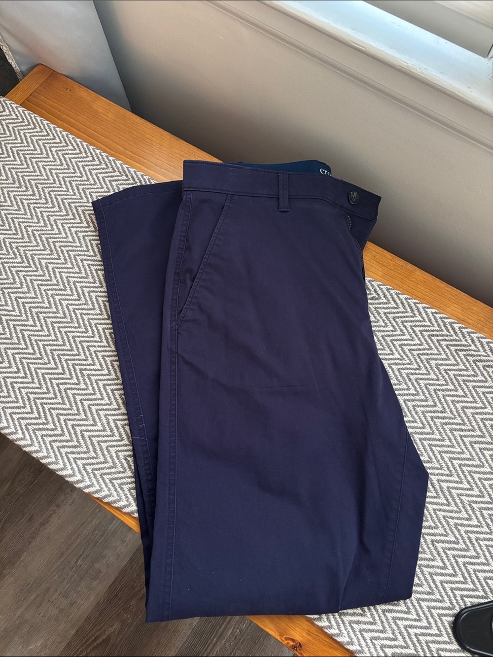 crown & ivy Navy Flat-Front Chino Pants